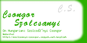 csongor szolcsanyi business card